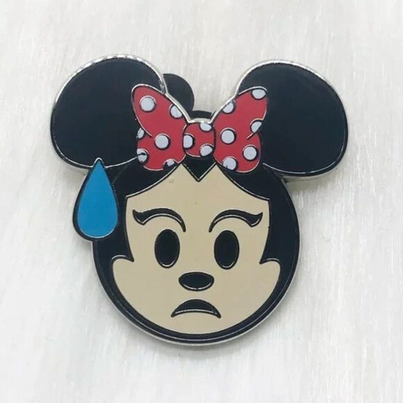 🔮 5/$25 Disney Minnie Mouse Nervous Emoji Pin - Picture 1 of 3